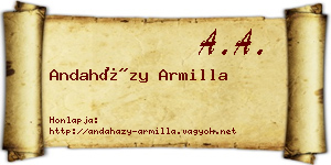 Andaházy Armilla névjegykártya